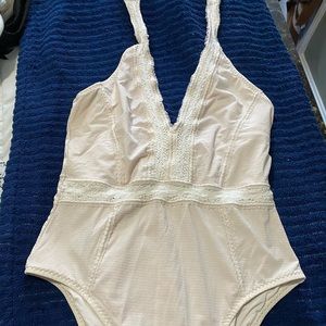 White/cream one piece bathing suit size M size 8